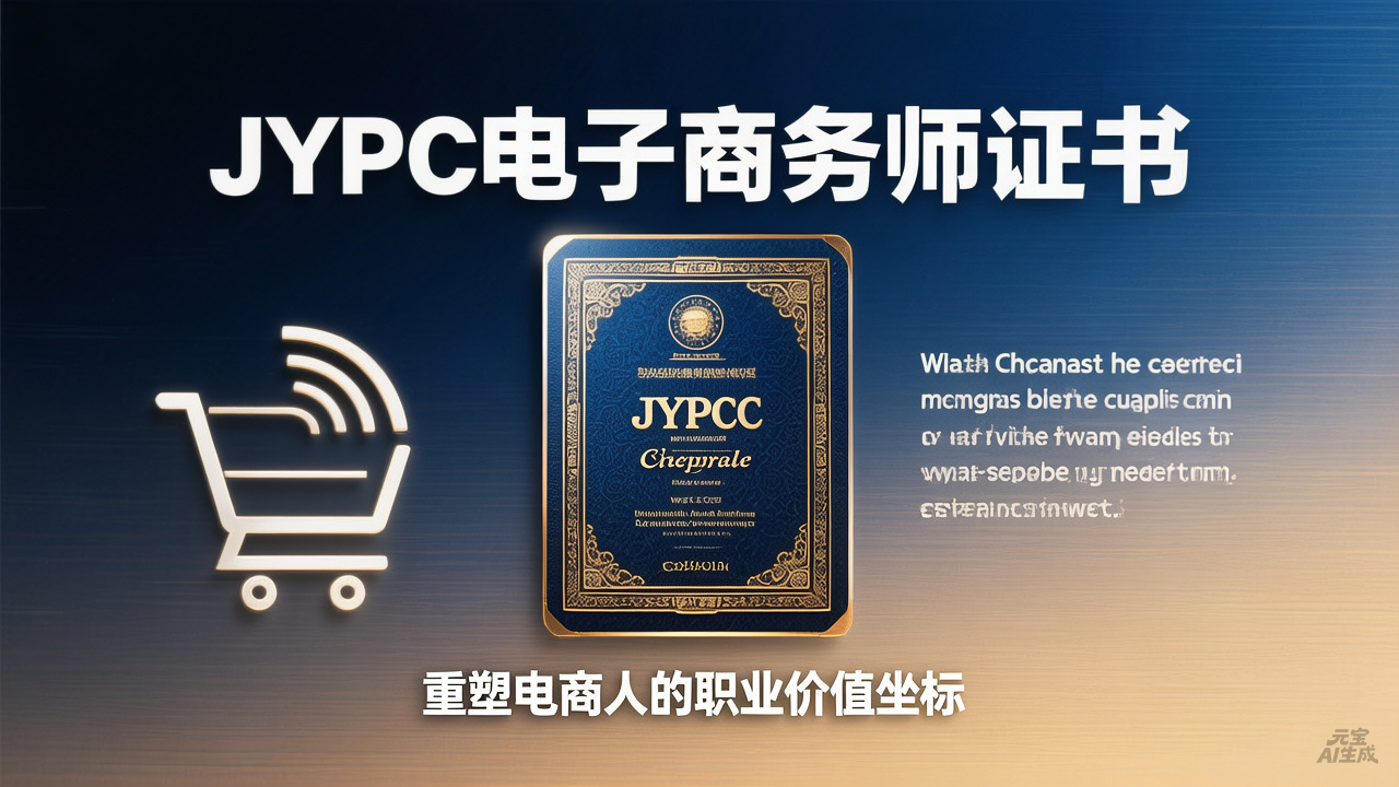 从流量捕手到数字操盘手：JYPC电子商务师证书，重塑电商人的职业价值坐标