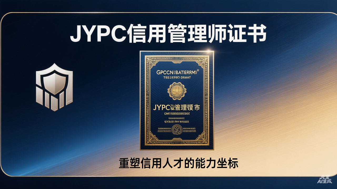 从风险守门人到价值架构师：JYPC信用管理师证书，重塑信用人才的能力坐标