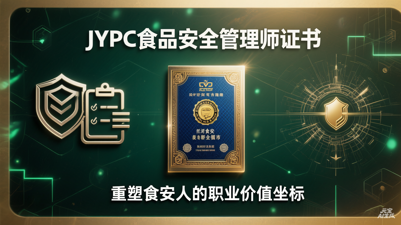 从合规检查员到食安价值架构师：JYPC食品安全管理师证书，重塑食安人的职业价值坐标