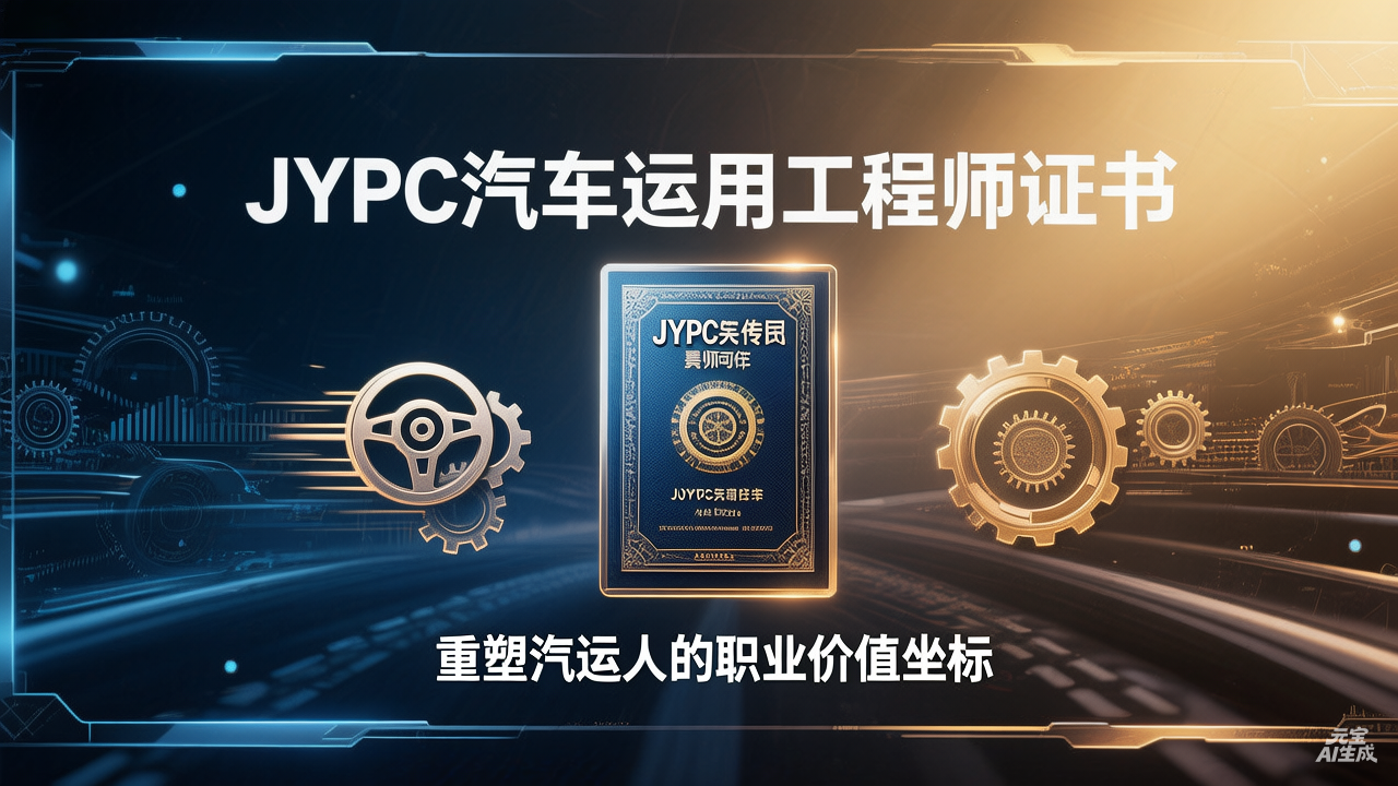 从修车师傅到出行生态架构师：JYPC汽车运用工程师证书，重塑汽运人的职业价值坐标